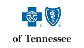 Tennessee state logo, a blue cross on a white background, next to the word 'Tennessee'.