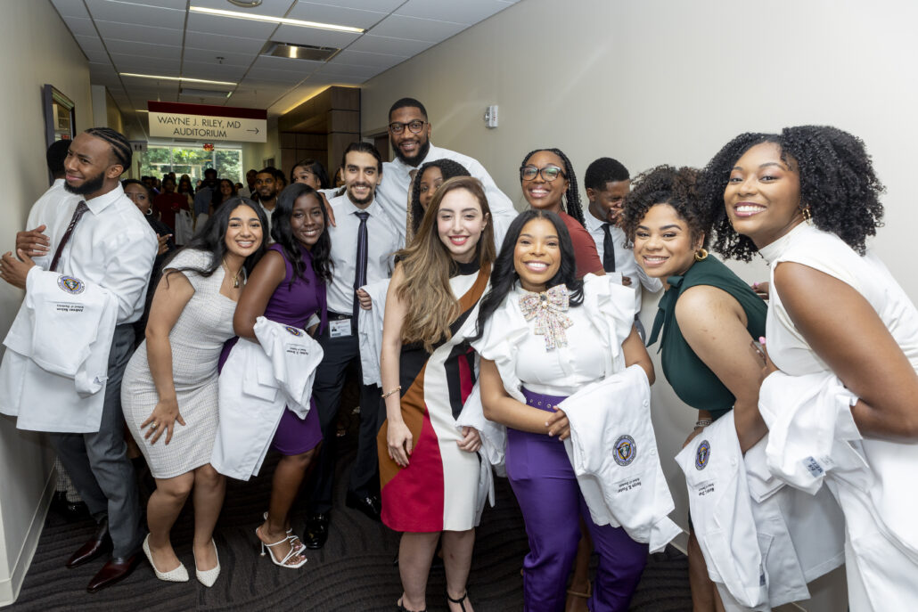 Meharry students during white coat ceremony