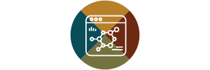 The image is a logo with a circular design and a colorful, abstract center.