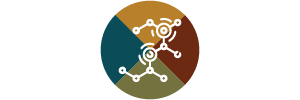 The image is a logo with a circular design and a central emblem.