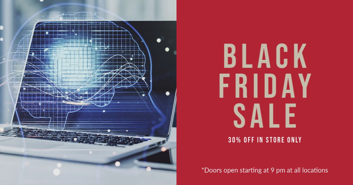 Advertisement for Black Friday sale.