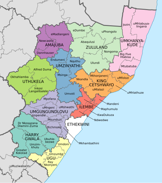 Map of KwaZulu Natal