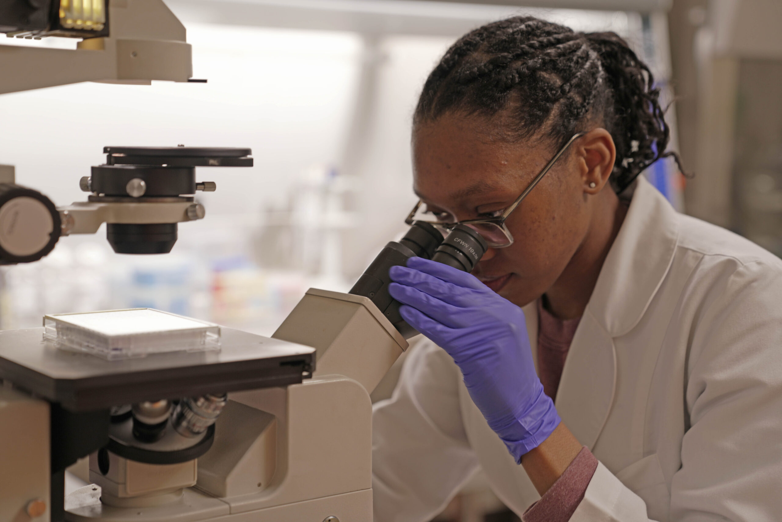 Researcher microscope