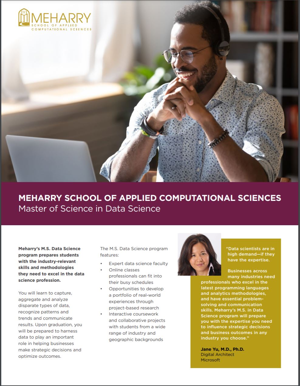 Data science masters degree brochure