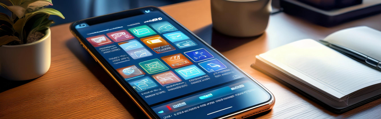 A smartphone displaying a home screen with various app icons.
