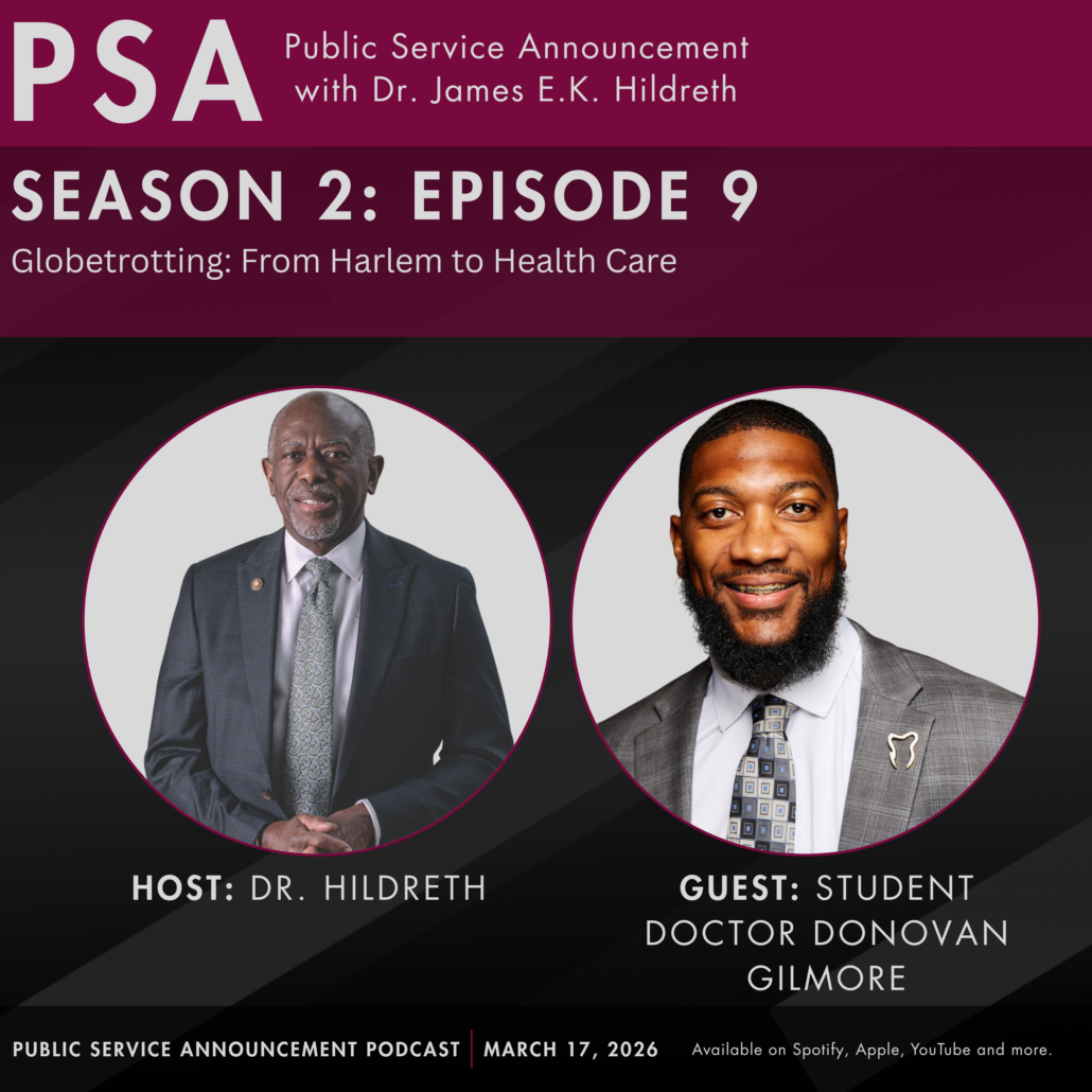 A poster for a podcast episode featuring two men.