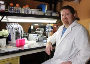 Dr. Brock Avriett in the lab.