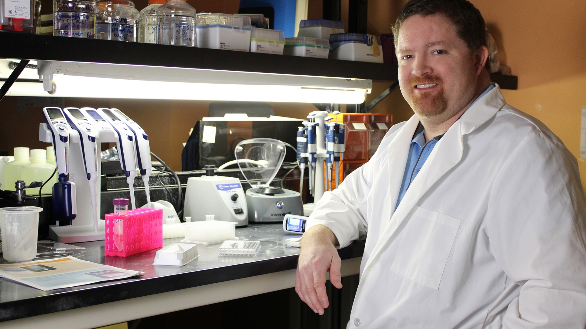 Dr. Brock Avriett in lab