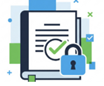 a notebook with a lock icon on it to represent policies