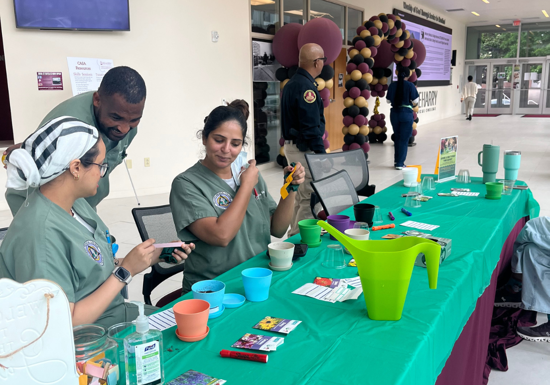 Students at campus event