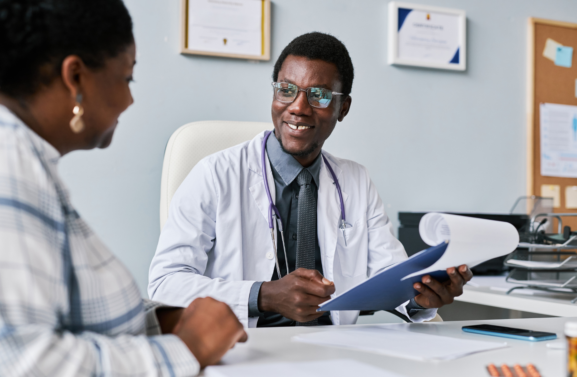 Physician with patient